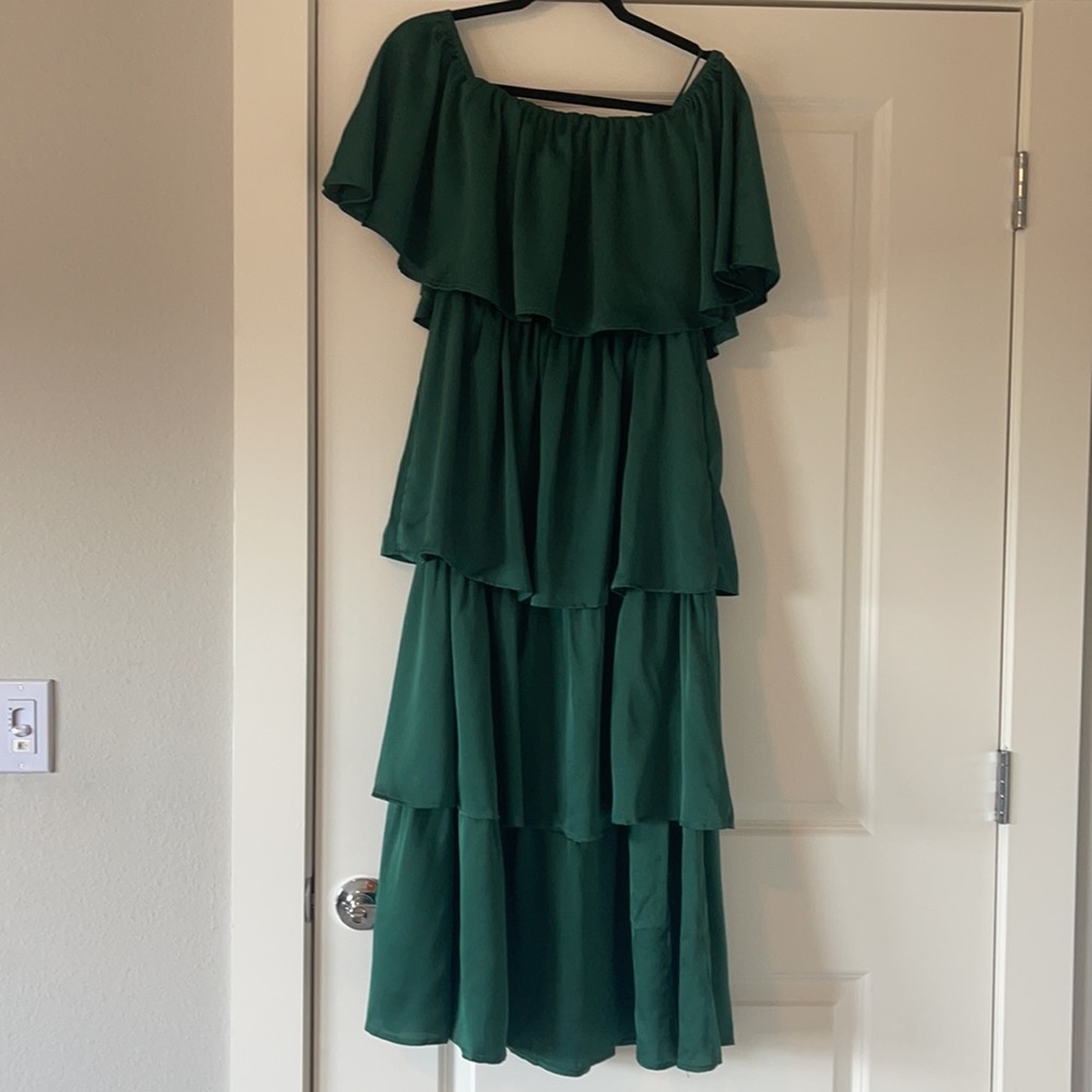 off the shoulder ruffle maxi dress - Picture 4 of 6